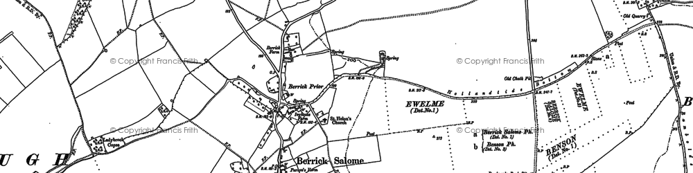 Old map of Berrick Salome in 1897