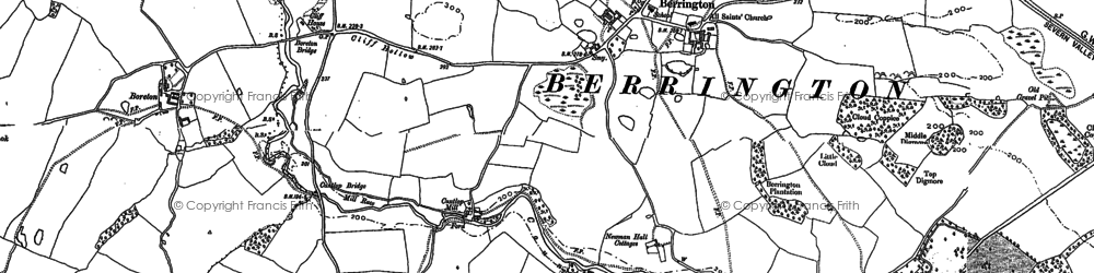 Old map of Berrington Pool in 1881
