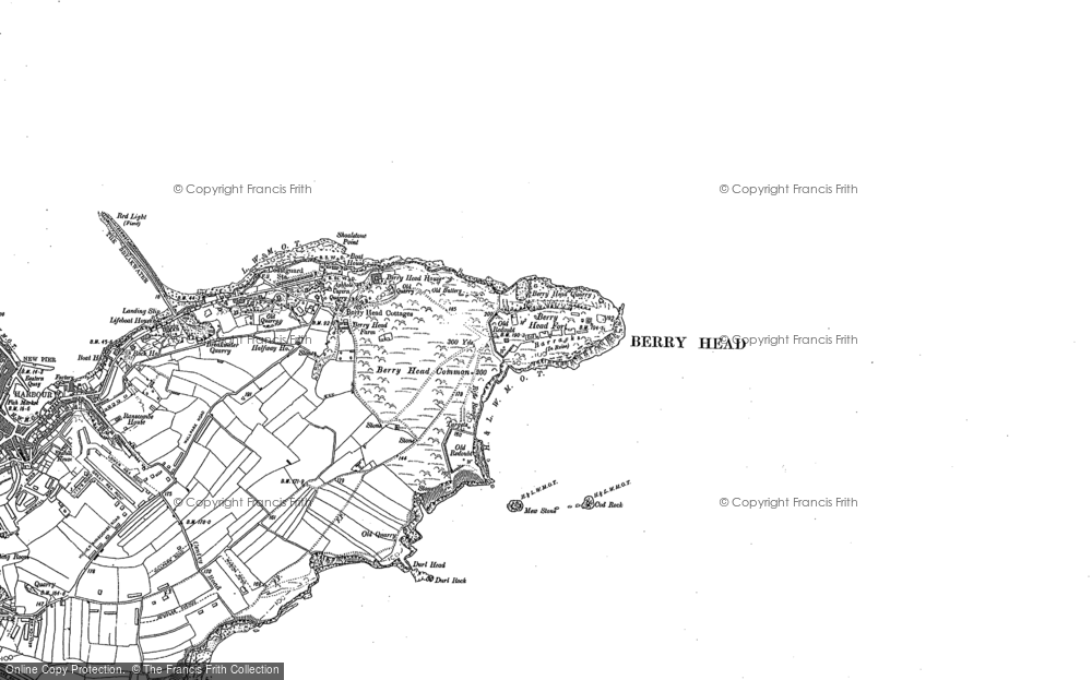 Old Map of Berry Head, 1933 - 1938 in 1933