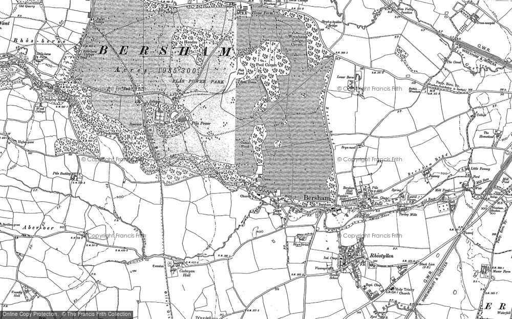 Old Map of Bersham, 1898 in 1898