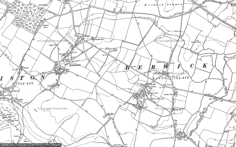 Old Map of Historic Map covering Berwick Sta in 1898