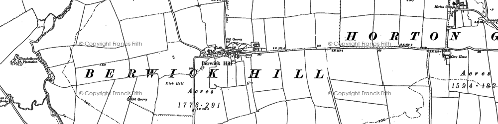 Old map of Berwick Hill Low Ho in 1895