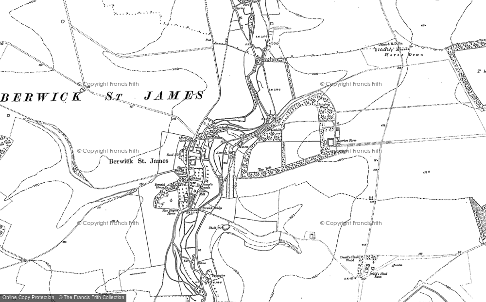 Old Map of Berwick St James, 1899 in 1899