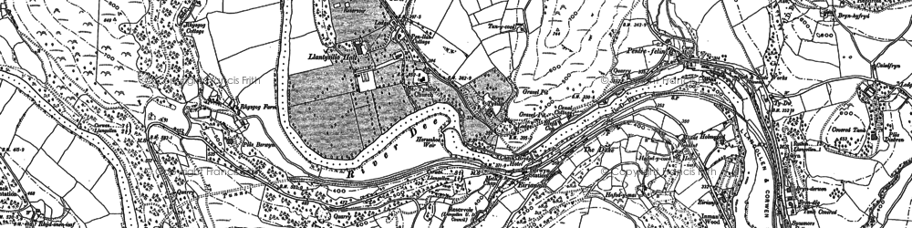 Old map of Llantysilio in 1898