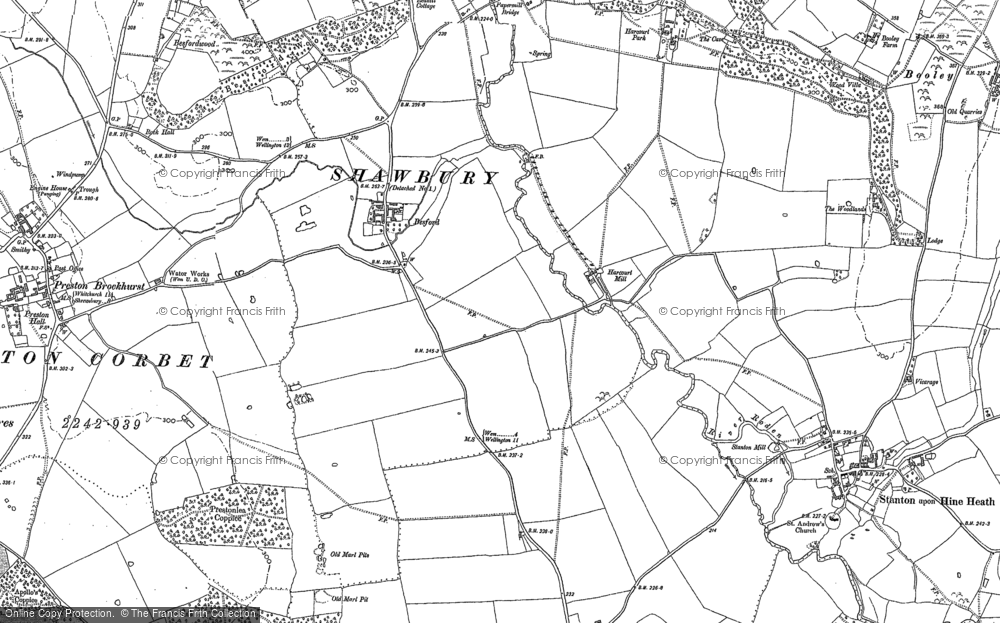 Old Map of Besford, 1880 in 1880