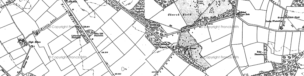 Old map of Doncaster Common in 1890