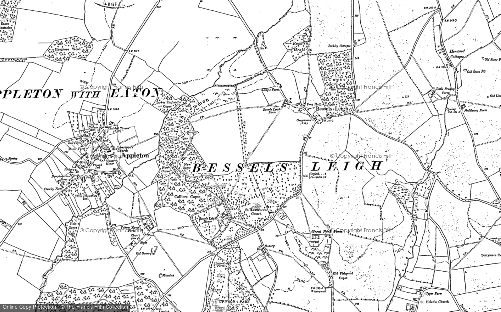 Old Map of Historic Map covering Bessels Leigh (Sch) in 1910