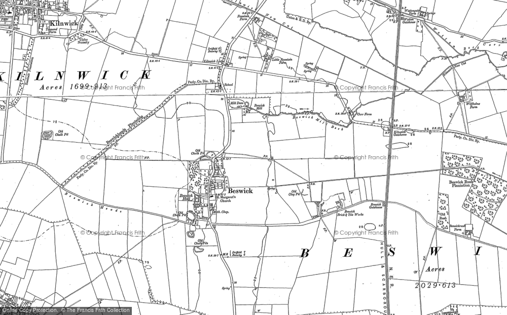 Old Map of Beswick, 1890 in 1890