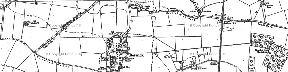 Old map of Beswick in 1890