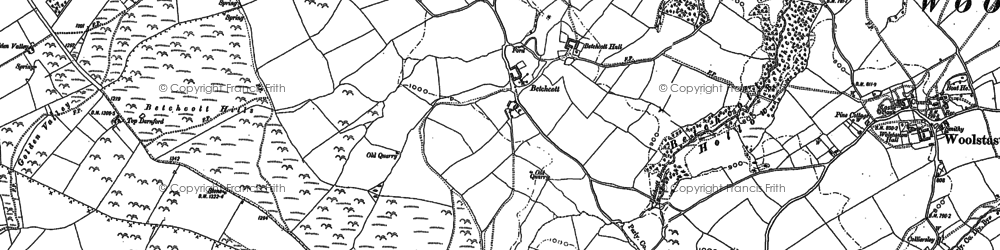 Old map of Betchcott Hills in 1882