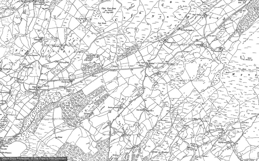 Old Map of Historic Map covering Blaen Cwm in 1886