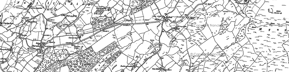 Old map of Bod Elith in 1886