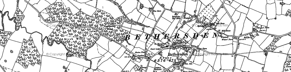 Old map of Bethersden in 1896