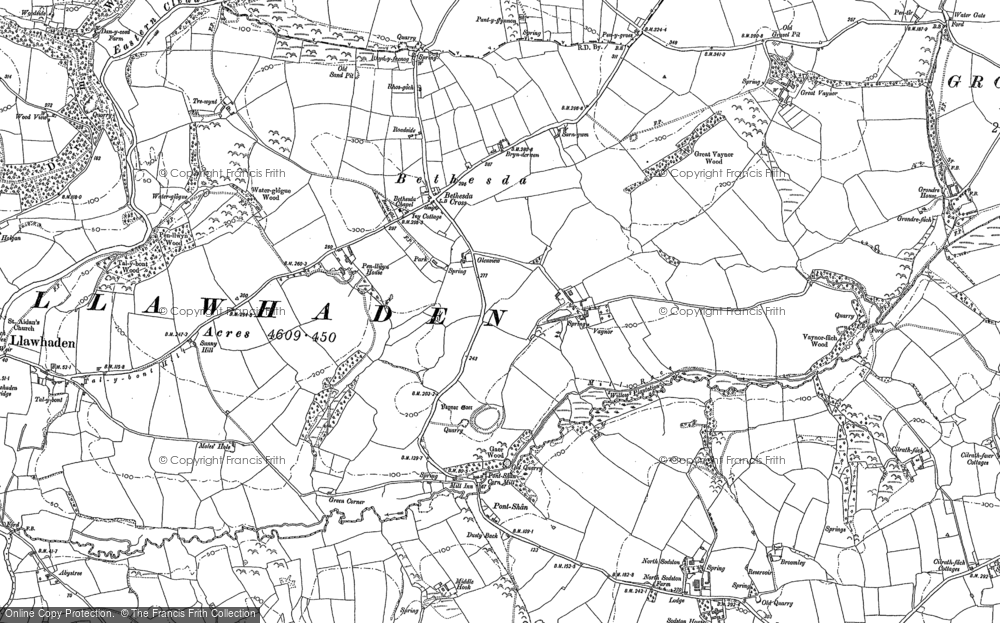 Old Map of Historic Map covering Blackmoor Hill in 1887