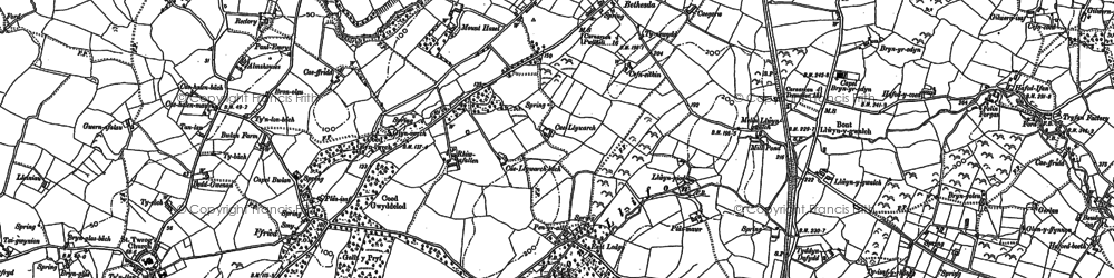 Old map of Afon Llifon in 1899