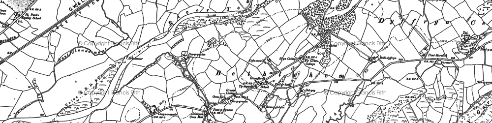Old map of Tir-y-lan in 1885