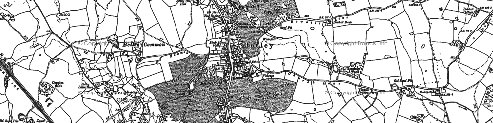 Old map of Bentley Old Hall in 1908