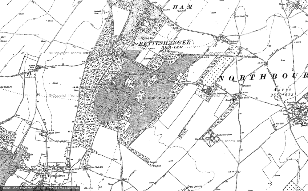 Old Map of Betteshanger, 1872 - 1897 in 1872