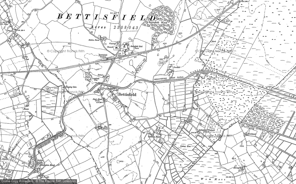 Old Map of Bettisfield, 1874 - 1899 in 1874