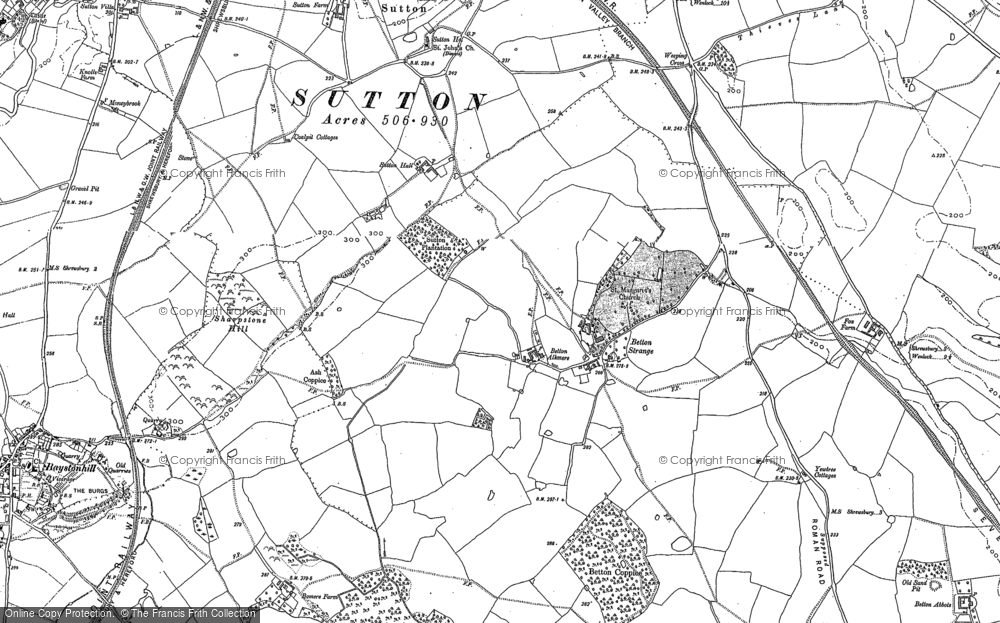 Old Map of Betton Strange, 1881 in 1881