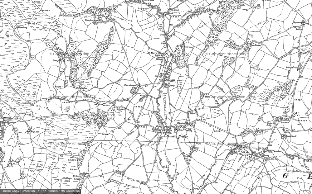 Old Map of Historic Map covering Camnant in 1887
