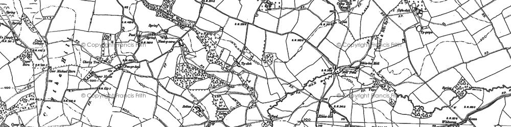 Old map of Berllan-deri in 1899