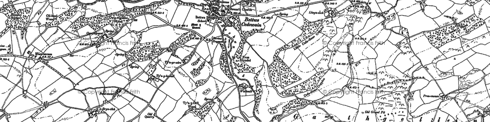Old map of Bettws Cedewain in 1884