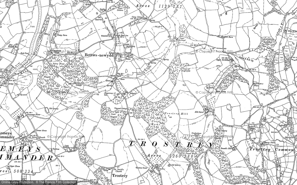 Old Map of Bettws Newydd, 1899 - 1900 in 1899