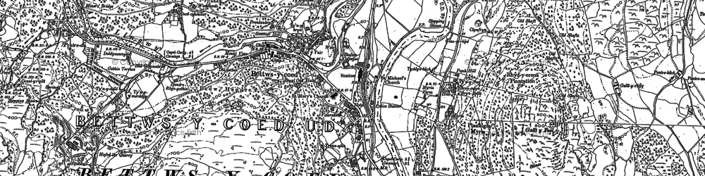 Old map of Betws-y-Coed in 1888