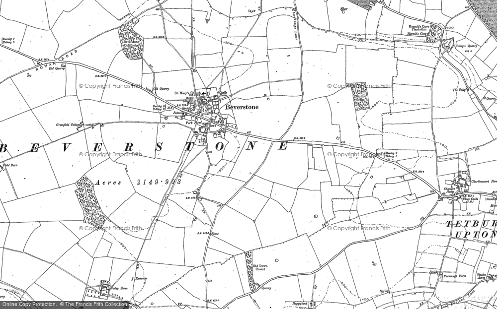 Old Map of Beverston, 1881 in 1881