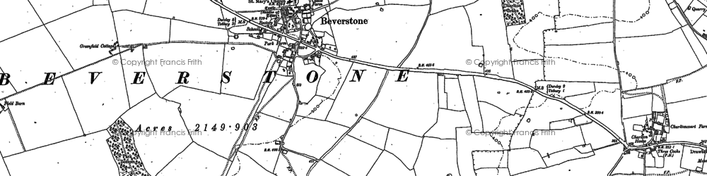 Old map of Beverston in 1881