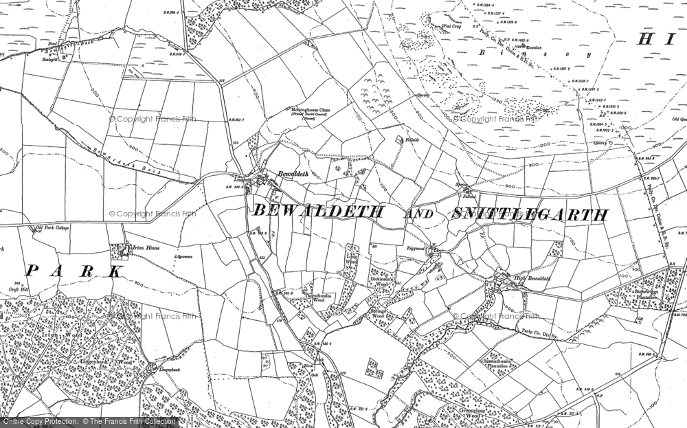 Old Map of Historic Map covering Binsey in 1898