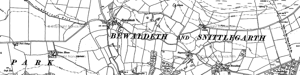 Old map of Binsey in 1898