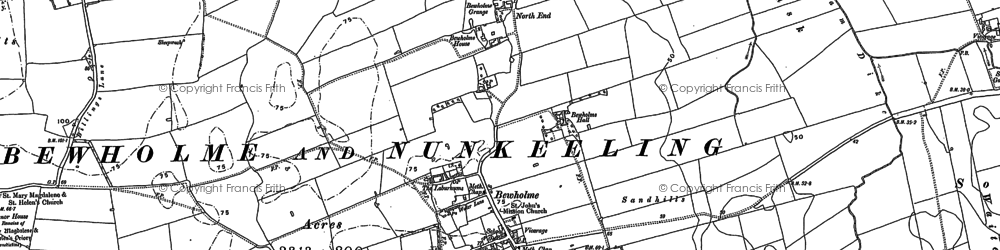 Old map of Bewholme in 1909