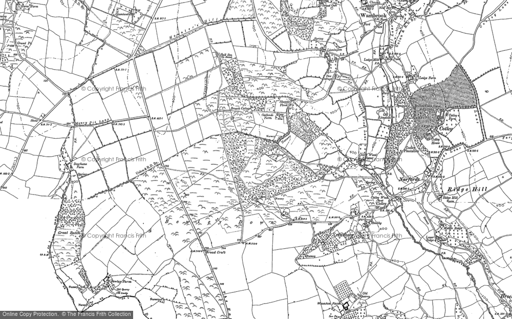 Old Map of Bewley Down, 1887 - 1903 in 1887