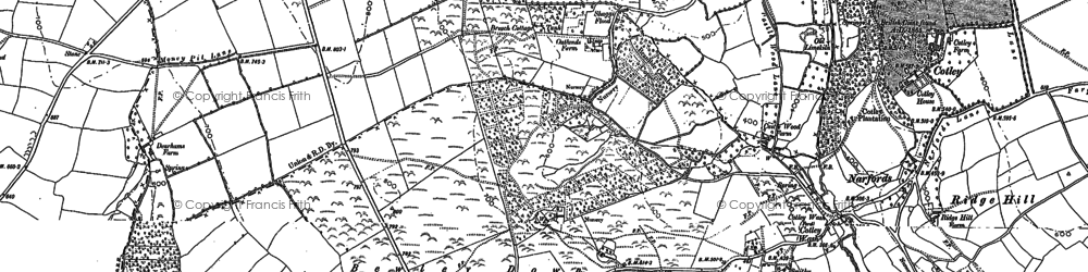Old map of Bewley Down in 1887