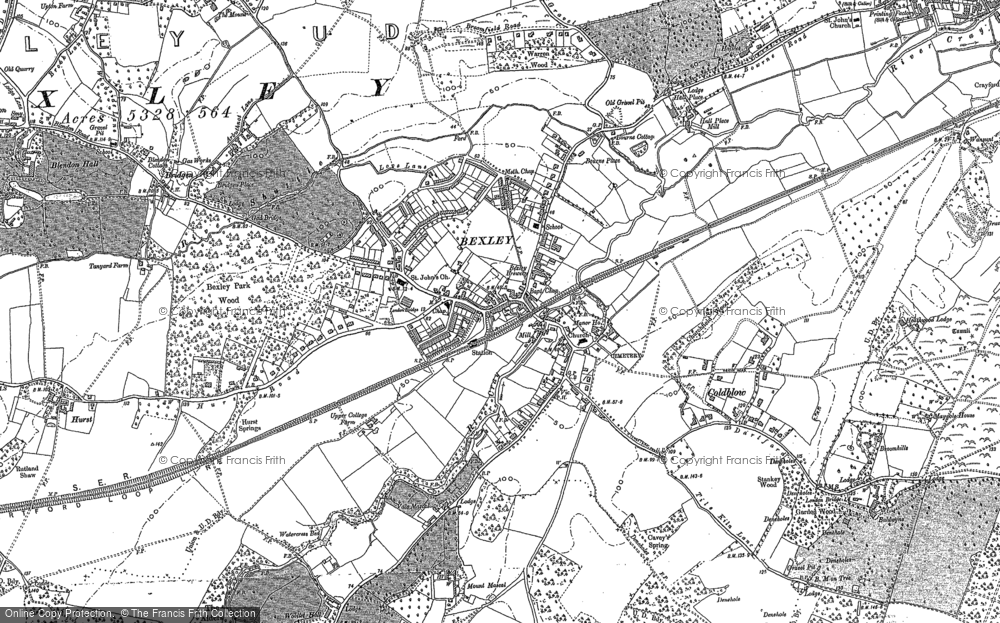 Old Map of Historic Map covering North Cray in 1895