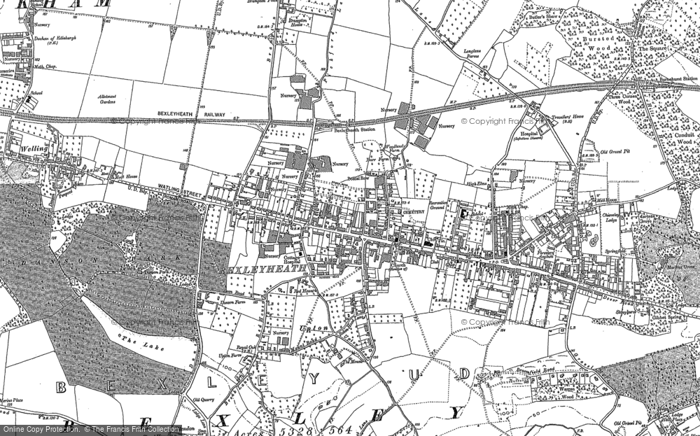 Old Map of Bexleyheath, 1895 - 1907 in 1895