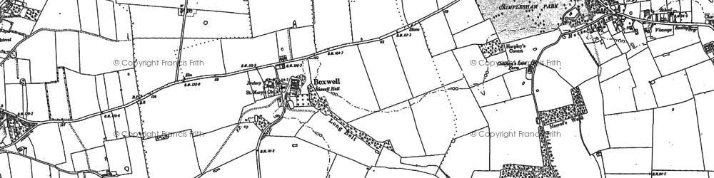 Old map of Bexwell in 1884