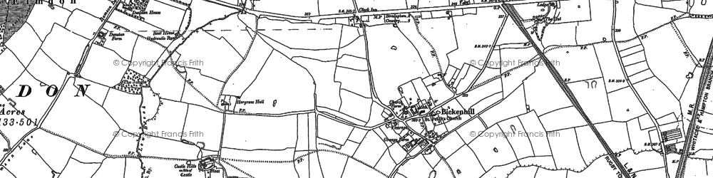 Old map of Bickenhill in 1886