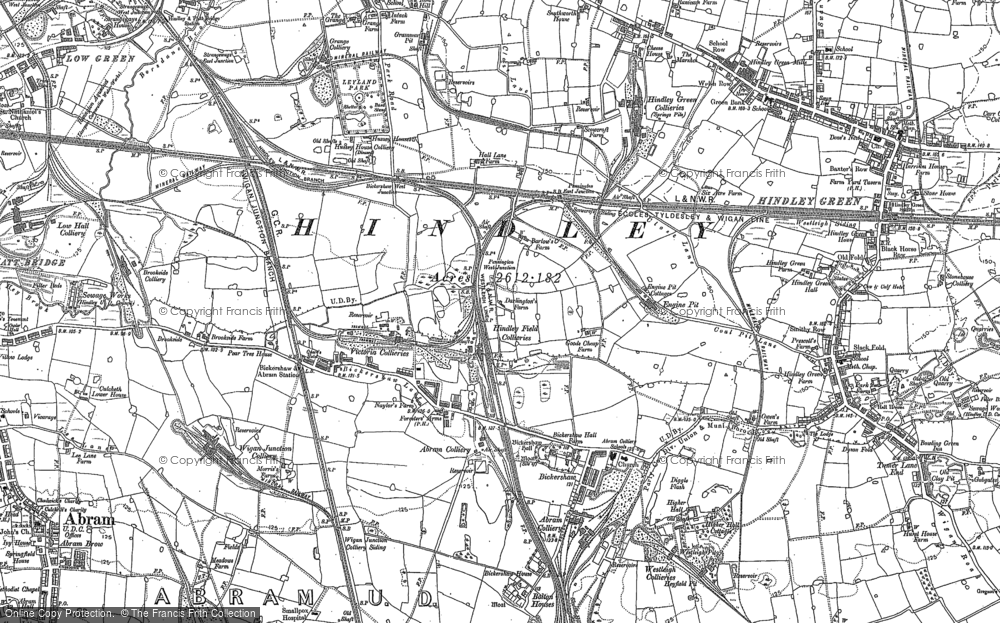 Old Map of Historic Map covering Crankwood in 1892
