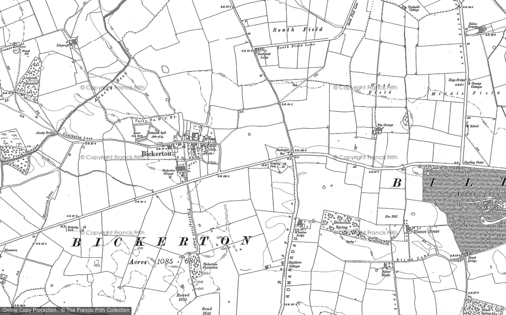 Old Map of Bickerton, 1892 in 1892
