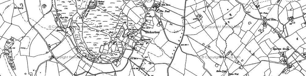 Old map of Bickerton Hill in 1897