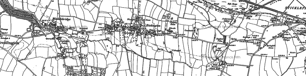 Old map of Bickington in 1886