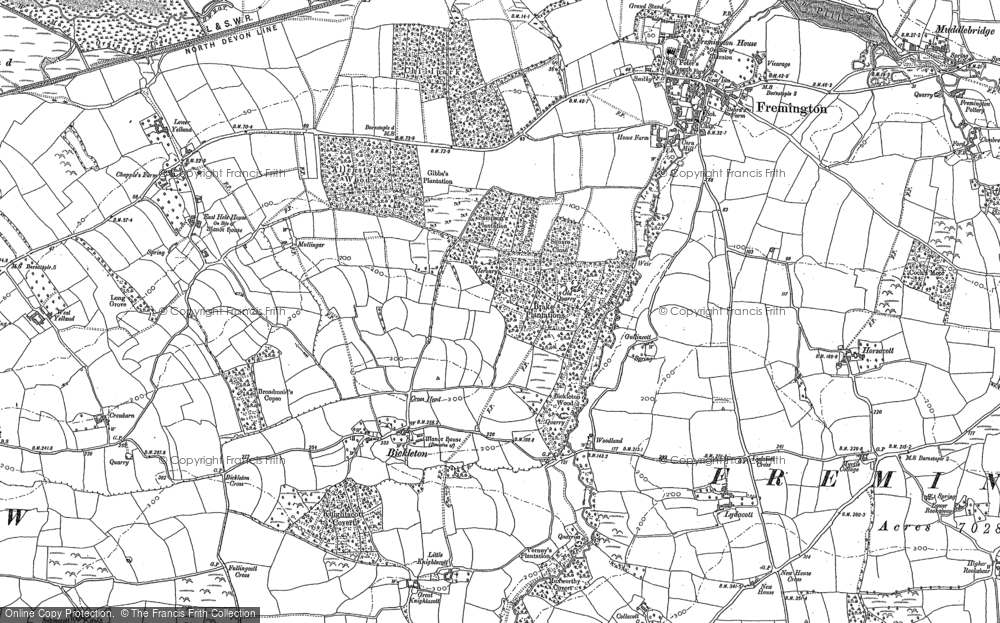 Old Map of Bickleton, 1886 - 1903 in 1886