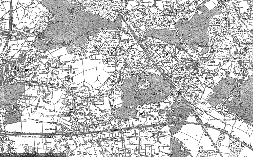 Old Ordnance Survey Maps Bromley North & Sundridge Park London 1895 Godfrey Edit 