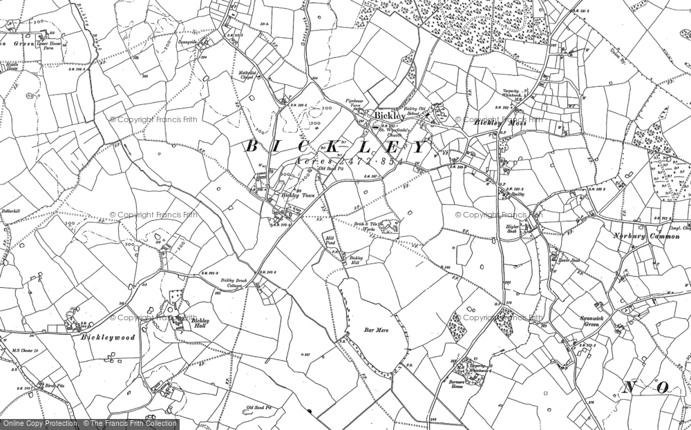 Old Map of Bickley Town, 1897 in 1897
