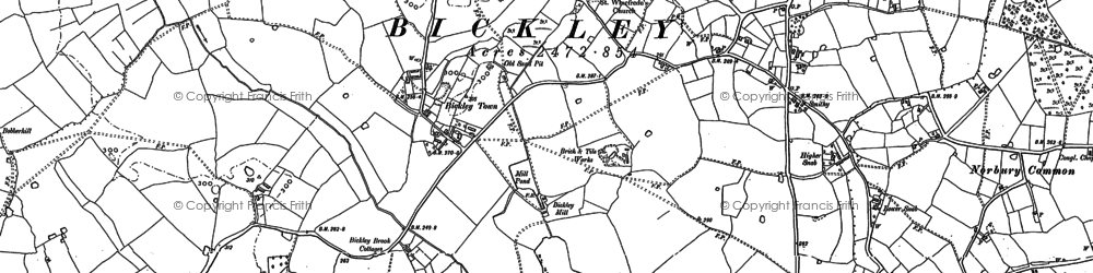 Old map of Bickley Town in 1897