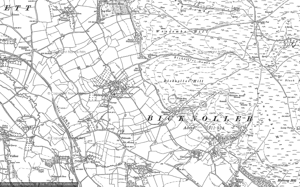 Old Map of Bicknoller, 1886 - 1887 in 1886