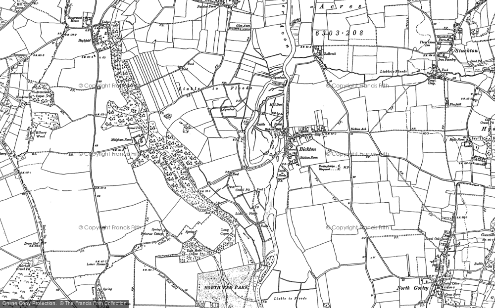 Old Map of Bickton, 1907 - 1908 in 1907